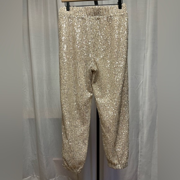 LOFT Sequin Jogger Pant Silver NWOT | size Small - Picture 4 of 12